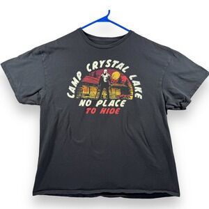 Friday The 13th Men's T-Shirt Size XL Black Short Sleeve Crew Neck Jason Movie